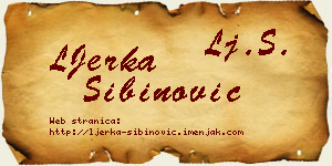 LJerka Sibinović vizit kartica